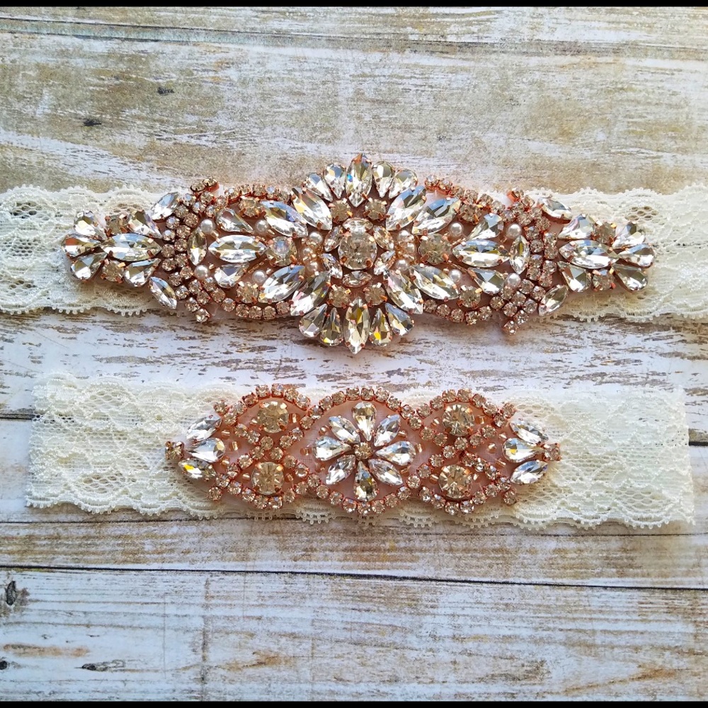 Rhinestone Garter set—NEVER worn/NEVER tried on